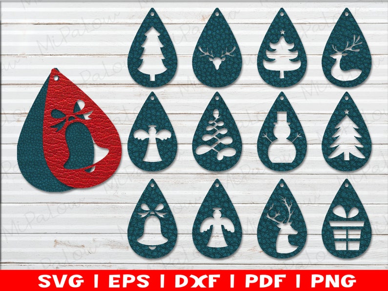 Christmas earring svg Faux Leather Earrings SVG Joanna | Etsy
