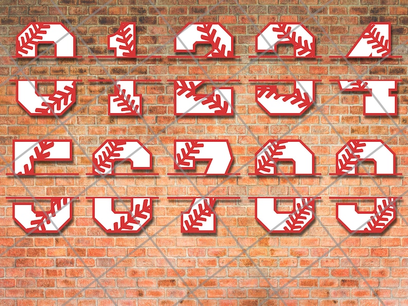 Download Baseball Numbers With Stitches svg Baseball svg SPLIT | Etsy