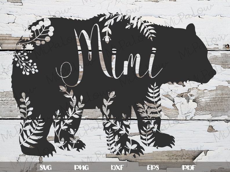 Download Mimi bear svg Floral Mimi bear svg bear family mama bear ...