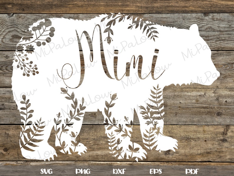 Download Mimi bear svg Floral Mimi bear svg bear family mama bear ...