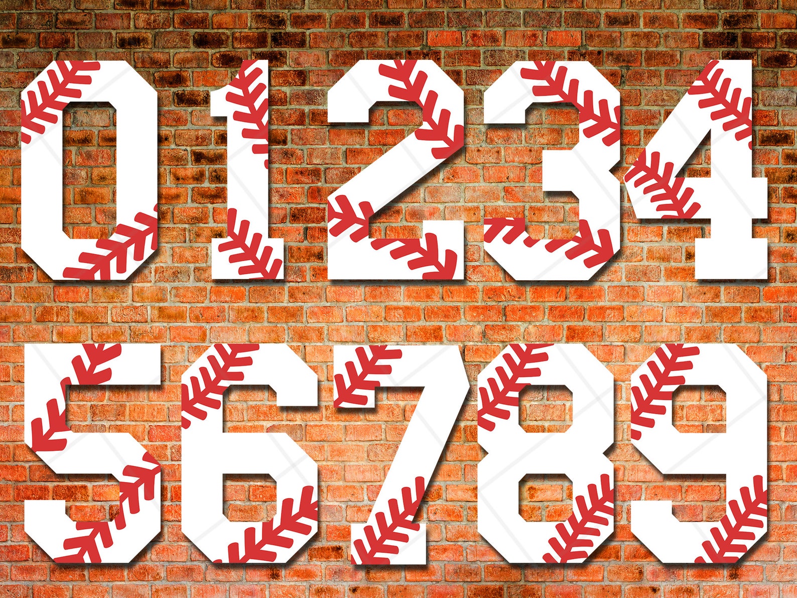 Baseball Numbers With Stitches Svg Baseball Numbers With Etsy
