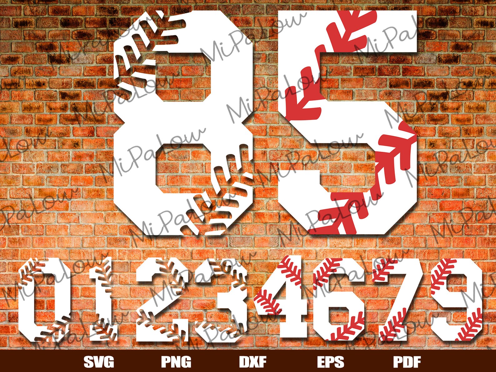 Baseball Numbers With Stitches Svg Baseball Numbers With Etsy