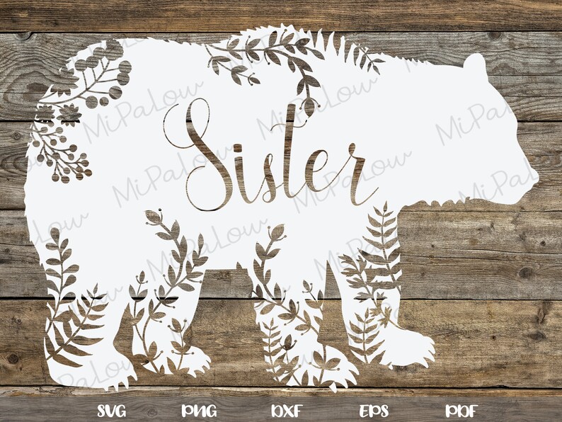 Download Sister bear svg Floral Sister bear svg floral bear svg bear | Etsy
