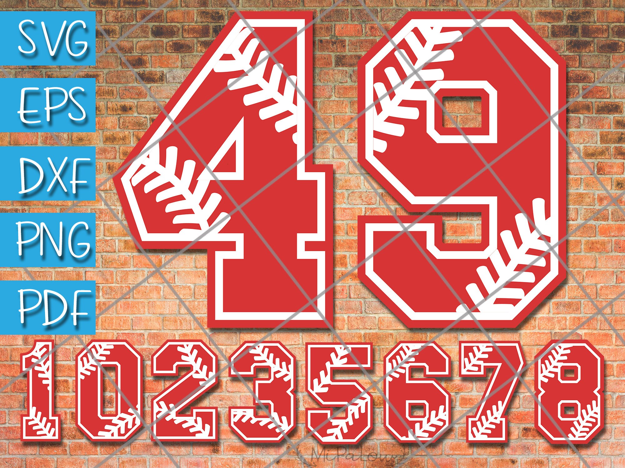 Baseball Numbers With Stitches Svg Baseball Numbers With Etsy