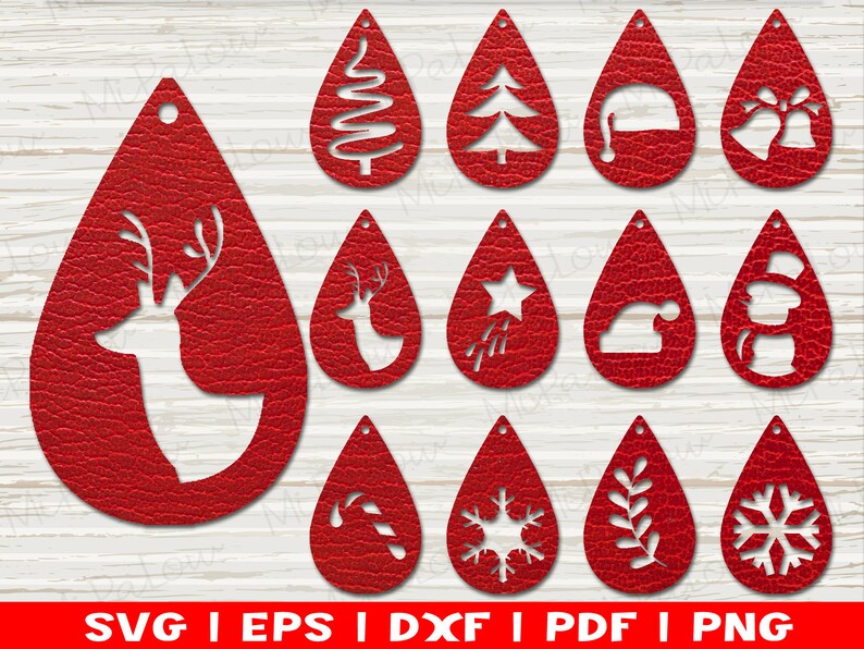 Download Christmas earring svg Faux Leather Earrings SVG Joanna | Etsy