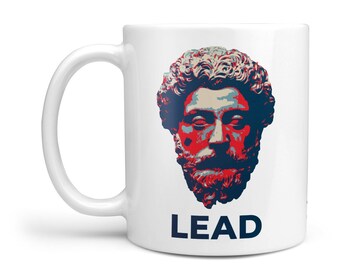 Lead - Marcus Aurelius Stoic Mug - Have coffee with your favourite philosopher. Entrepreneur & Business inspiration - HOPE inspired