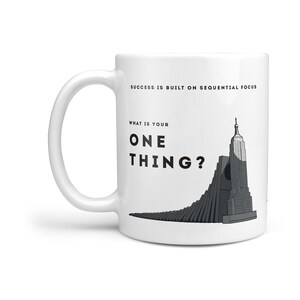 The One Thing Mug Stoic philosophy Coffee Cup. Garry Keller Dominoes Entrepreneur & Business inspiration + motivation office momentum mug