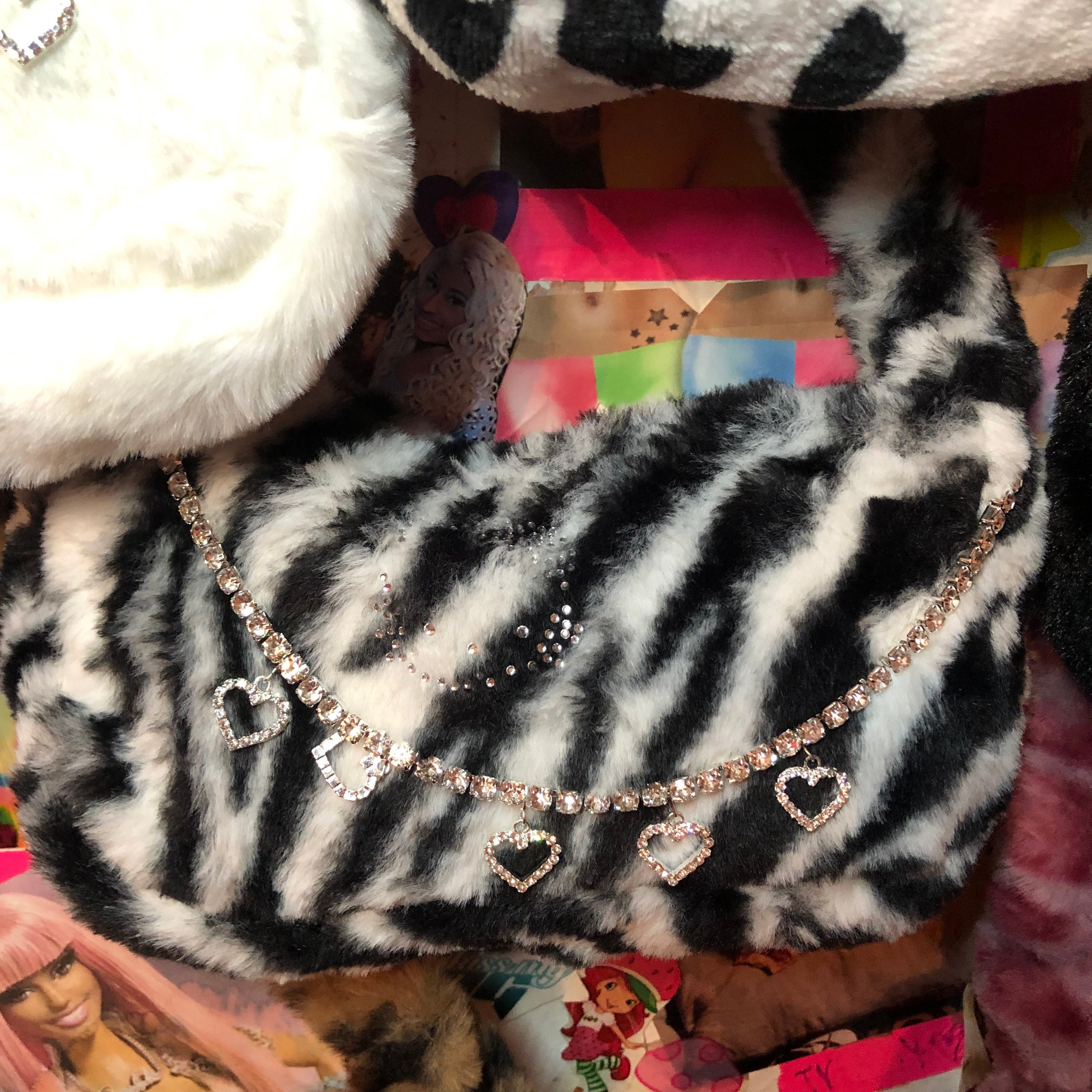 Y2K Hello Kitty Fur Purse Fuzzy Handbags 2000s Aesthetic Etsy