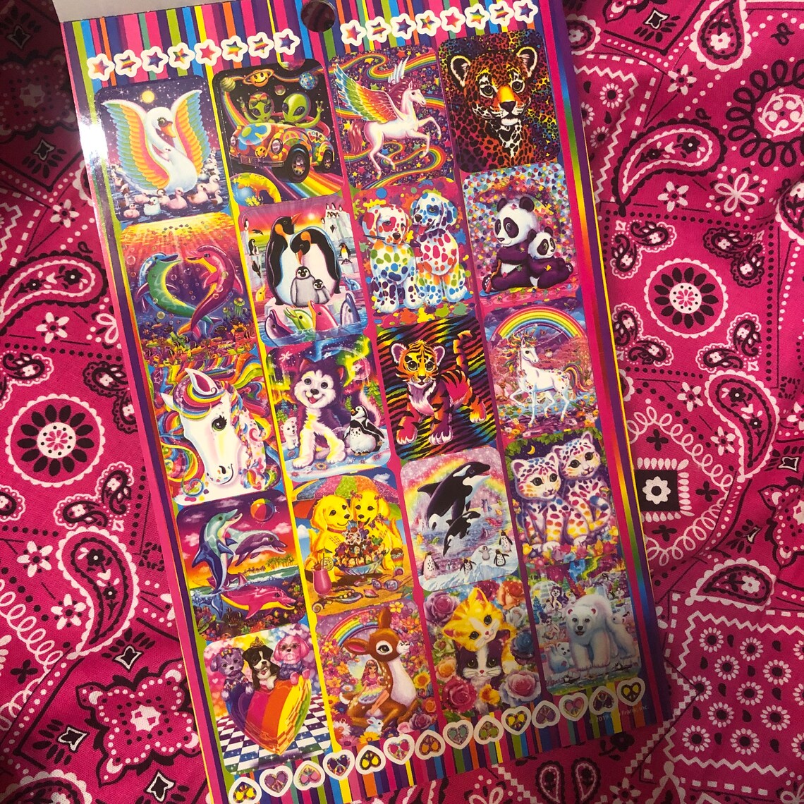Lisa Frank Sticker Book 600 Stickers 5 Pages Early 2000s Etsy