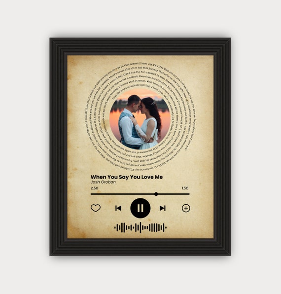Personalized Spotify Song Lyrics Print, Spiral Lyrics, Music Player Custom  Print, 1st Year Anniversary Gift, Wedding Song Art - Etsy