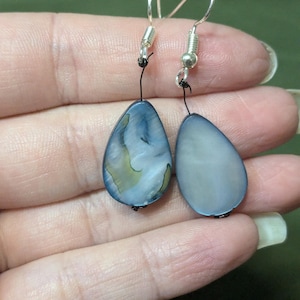 Blue Abalone Teardrop Earrings