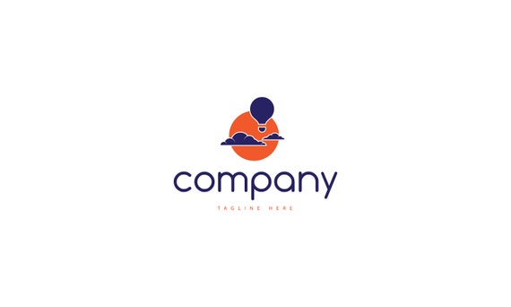 Balloon Sunset Vector Logo Instant Download Full Vectors Etsy