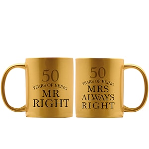 50th Anniversary Gift for Parents, Unusual 50th Anniversary Gift, 50th Anniversary Party, 50th Wedding Anniversary, Golden Anniversary, Mug