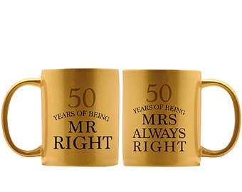 50th Anniversary Gift for Parents, Unusual 50th Anniversary Gift, 50th Anniversary Party, 50th Wedding Anniversary, Golden Anniversary, Mug