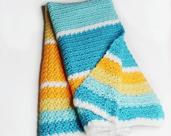 Patrón de manta de bebé tejida a crochet Cali