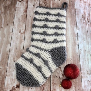 Digital Pdf Crochet Pattern for a White Christmas Stocking - Etsy