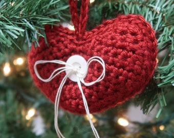 Patrón de crochet para adorno de corazón