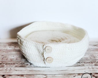 Patrón de cama tejida a crochet para gatos
