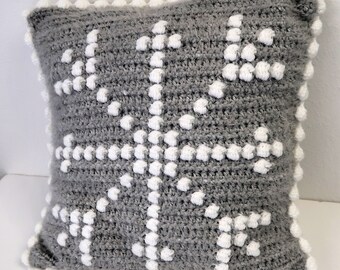 Patrón de crochet para almohada de copo de nieve
