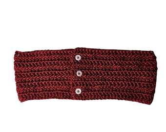 Patrón fácil de cuello de crochet: bufanda abotonada de una madeja (PDF) para principiantes