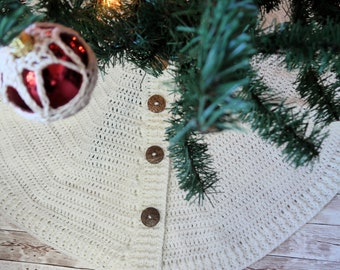 Patrón de crochet para falda de árbol de suéter de invierno