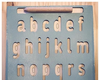 Planche à calquer alphabet recto-verso - fichier de coupe SVG