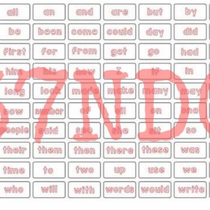FRY Sight Word List First 400 Words, Plus Blank Template SVG Cut File ...