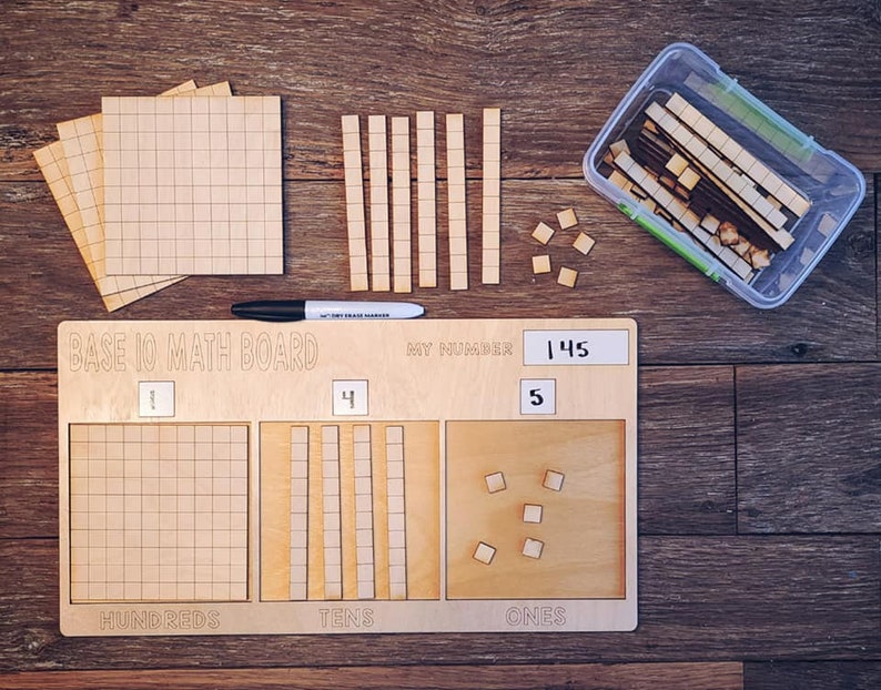 BASE 10 Math Board With Manipulatives SVG Cut File Only Etsy