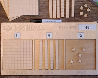 BASE 10 Math Board with Manipulatives (SVG cut file only!)
