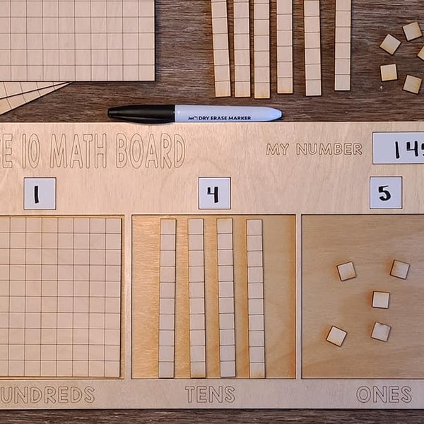 BASE 10 Math Board with Manipulatives (SVG cut file only!)