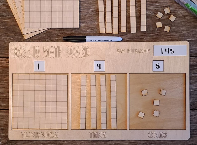 BASE 10 Math Board With Manipulatives SVG Cut File Only Etsy