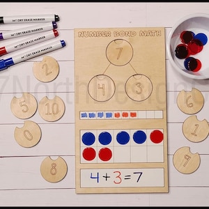 Number Bond Math Practice Board - Arquivo de corte digital