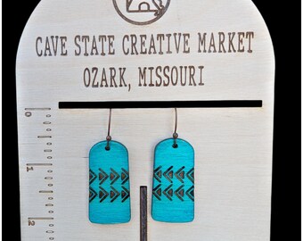 Laser Engraved Wood Earrings - Boho Style #1