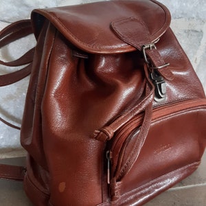 1990s leather drawstring backpack