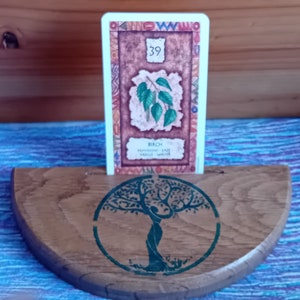 Porta cartas del tarot de roble macizo l Altar l Soporte Oráculo l Reciclado l Vintage l Árbol de la vida l Madera reutilizada l Adivinación