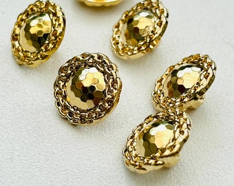 6 x 15 mm (approx) gold shank vintage style buttons. Blouse shirt dress buttons R84