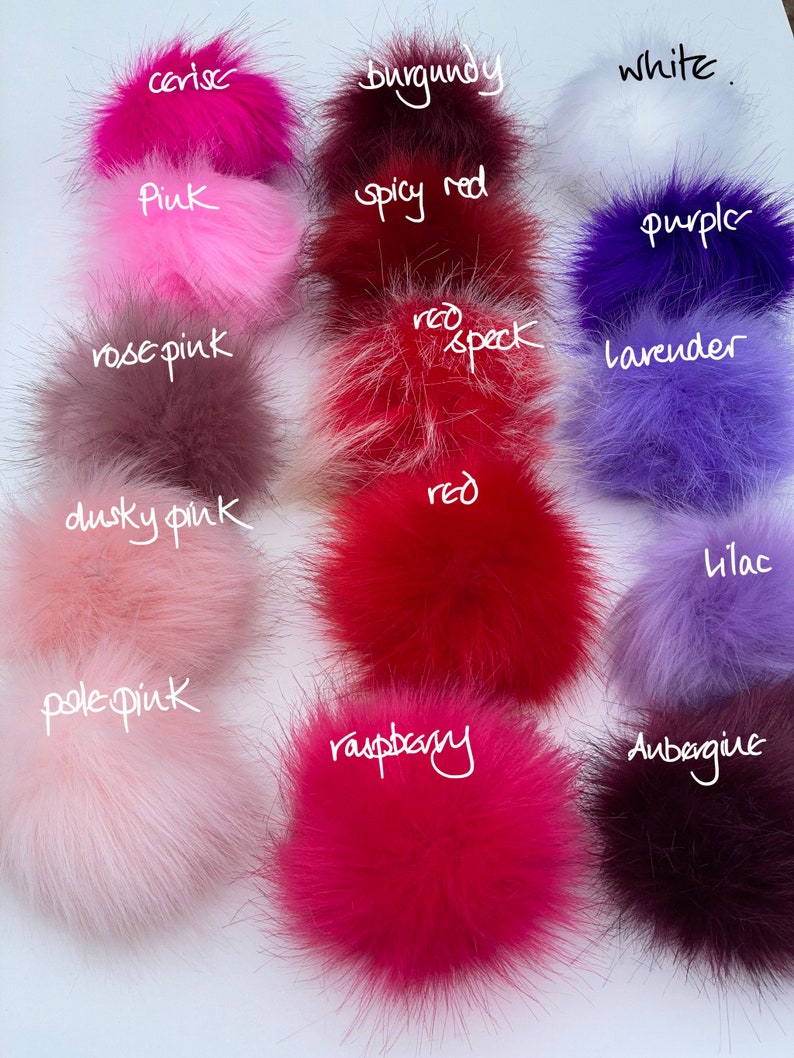 Pompoms. 46 colours available Faux fur. 10cm 4 when puffed out image 3