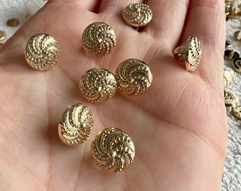 8x  11mm gold vintage style shank buttons. Blouse dress shirt buttons . R140