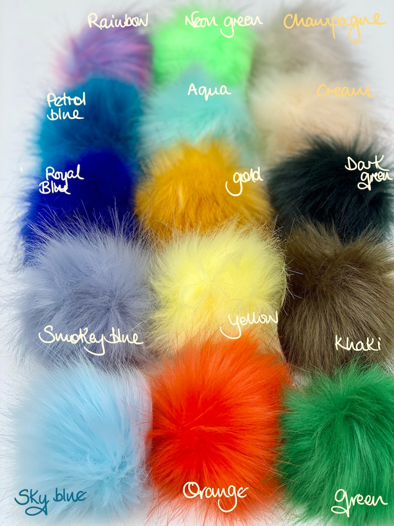 Pompoms. 46 colours available Faux fur. 10cm 4 when puffed out image 4