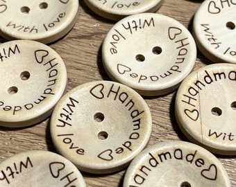 8 x wooden buttons. 3 sizes Handmade with love in 15mm , 20mm and 25mm 1”. Knitting. Baby cardigan buttons