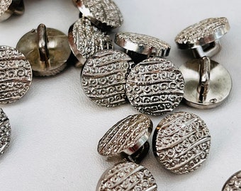 Pack of 10 10mm 1cm silver shank buttons. Blouse dress shirt buttons .  R55