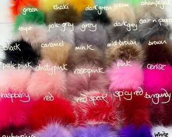 Pompoms. 46 colours available! Faux fur. 10cm (4” when puffed out)