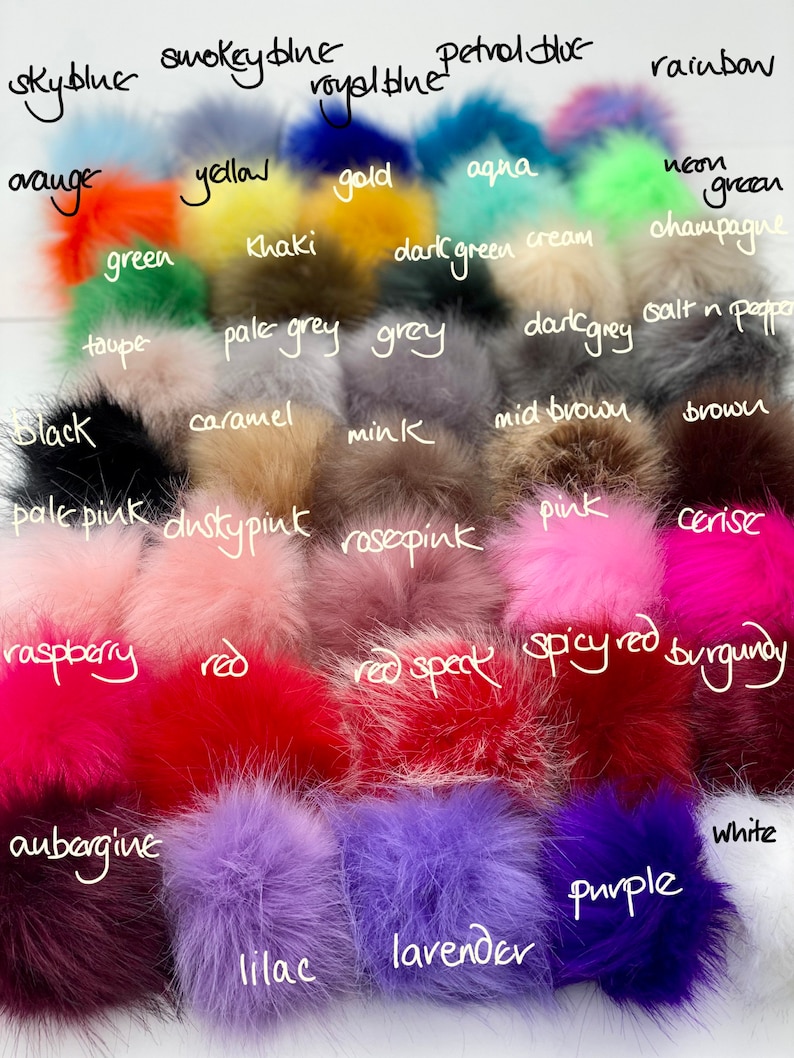 Pompoms. 46 colours available Faux fur. 10cm 4 when puffed out image 1