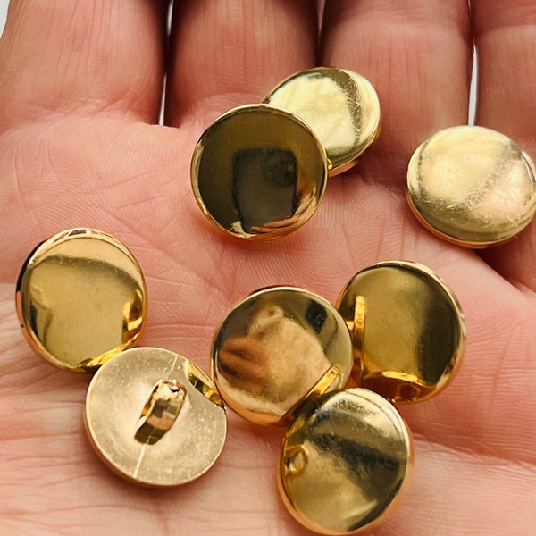 10 x 15 mm (approx) gold shank buttons. Jacket blazer shirt dress cardigan buttons R103