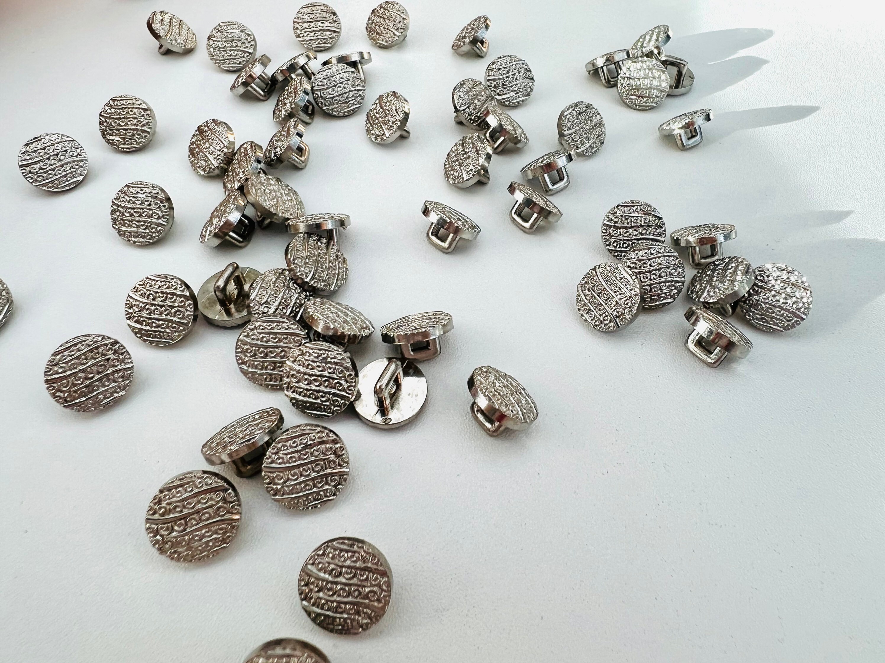 Silver Neck Button Pack of 10 10mm 1cm Silver Shank Buttons. Blouse Dress Shirt Buttons ...