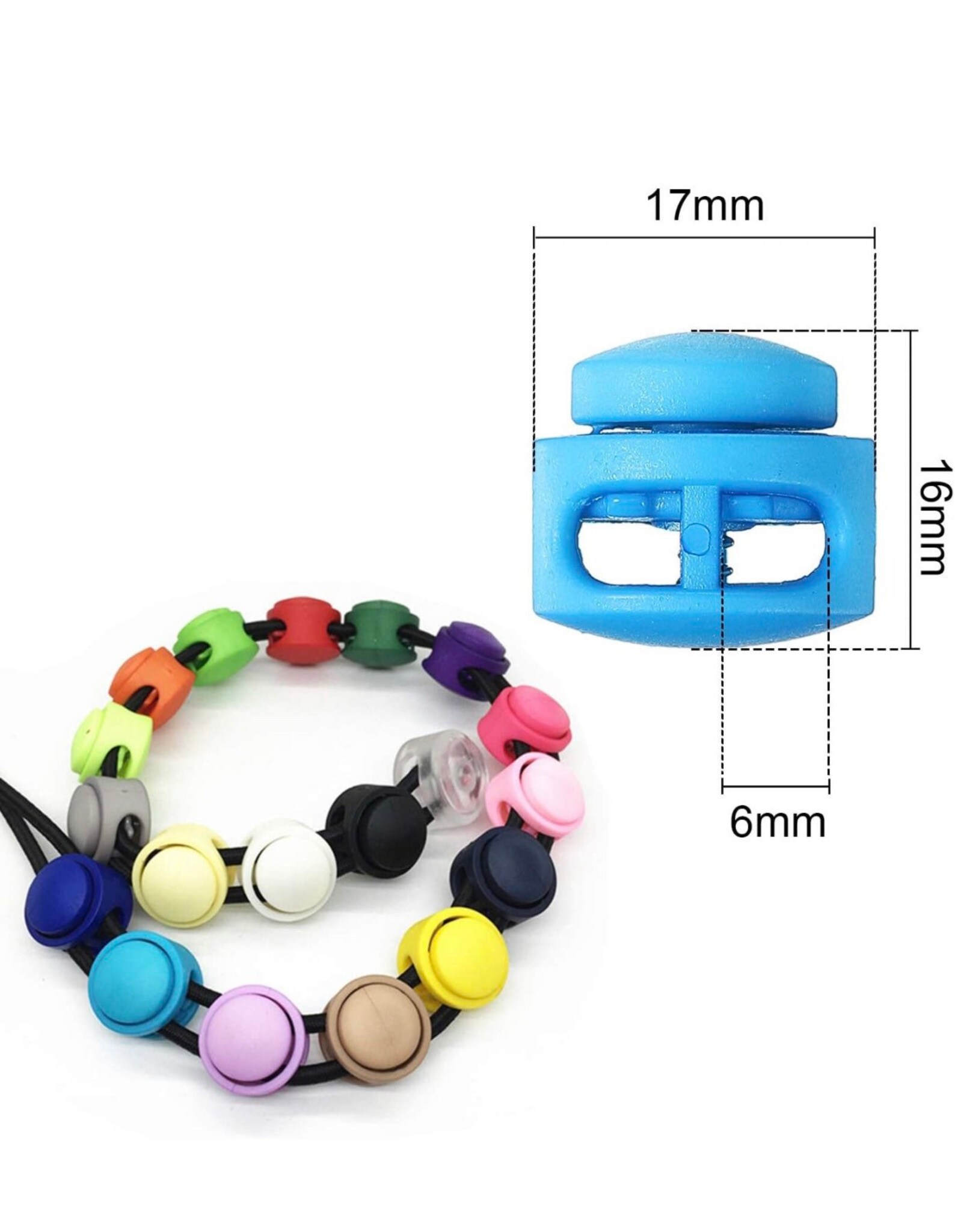 Double hole drawstring cord locks stoppers. Multi coloured or Etsy