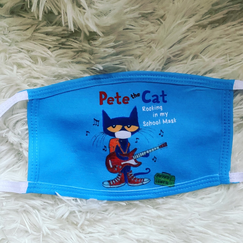 Blue Pete the Cat Face mask Etsy