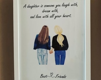 Mum and Daughter A4 personalised frame