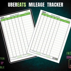 Compteur kilométrique UberEats, Kilométrage, Impressions numériques, Carnet de bord imprimable, Carnet de route en voiture, Kilométrage parcouru, Kilométrage du véhicule, Kilométrage de la voiture