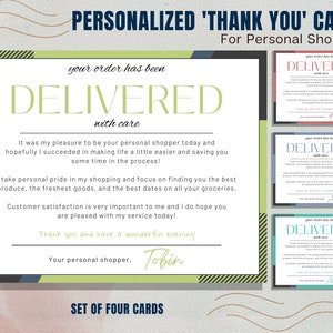 Personal Shopper Bedankkaart, Klant Bedankt, Bedankkaart, Bedankbriefje, Kruidenierswinkel Shopper, Personal Shopper, Gig Worker, Bedankt